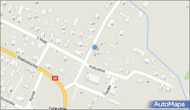 Zabłudów, Chodkiewicza Grzegorza, 6, mapa Zabłudów