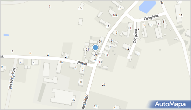 Zabór, Chłapowskiego, 26, mapa Zabór