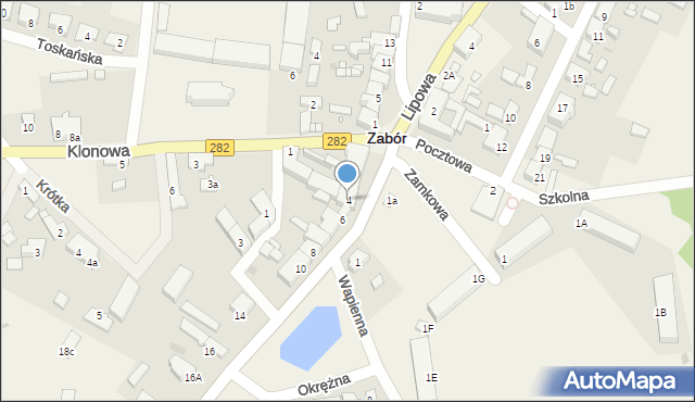 Zabór, Chłapowskiego, 4, mapa Zabór