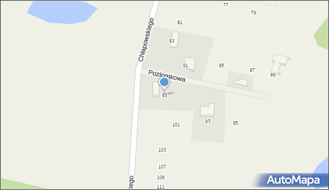 Zabór, Chłapowskiego, 93, mapa Zabór