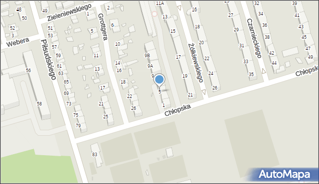 Zabrze, Chłopska, 5, mapa Zabrza