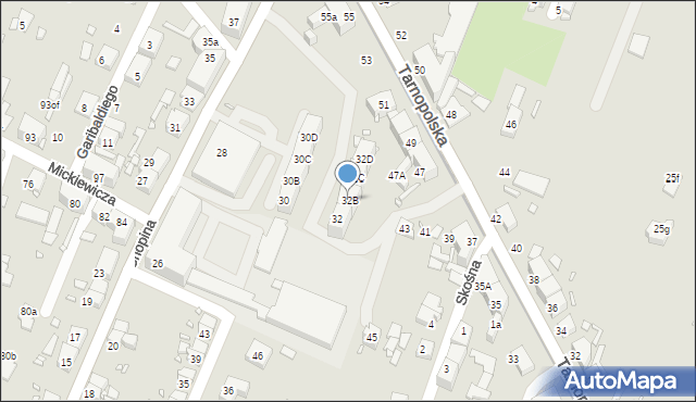 Zabrze, Chopina Fryderyka, 32B, mapa Zabrza