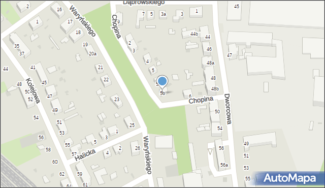 Żagań, Chopina Fryderyka, 5b, mapa Żagań