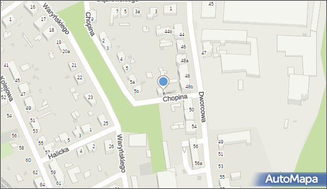 Żagań, Chopina Fryderyka, 6, mapa Żagań