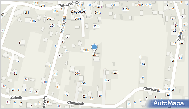 Zagórze, Chmielnik, 18A, mapa Zagórze