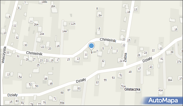 Zagórze, Chmielnik, 9, mapa Zagórze