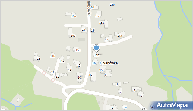 Zakopane, Chłabówka, 16B, mapa Zakopanego