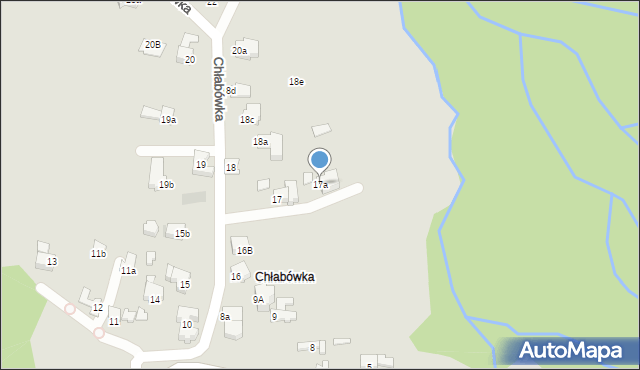 Zakopane, Chłabówka, 17a, mapa Zakopanego