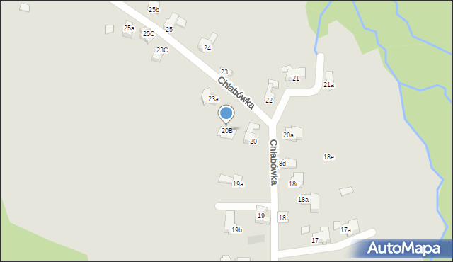 Zakopane, Chłabówka, 20B, mapa Zakopanego