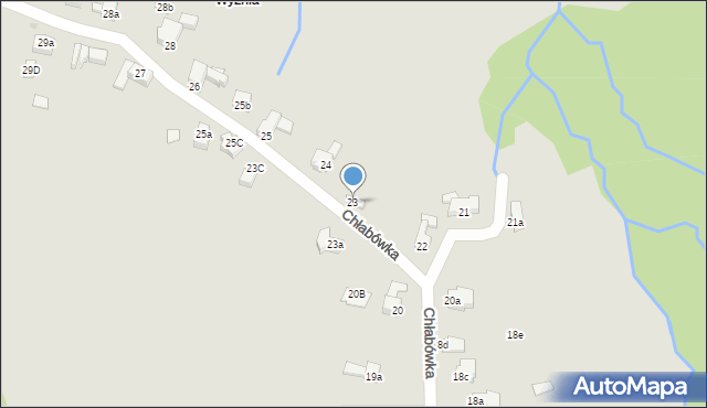 Zakopane, Chłabówka, 23, mapa Zakopanego