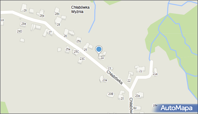 Zakopane, Chłabówka, 24A, mapa Zakopanego