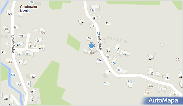 Zakopane, Chłabówka, 30a, mapa Zakopanego