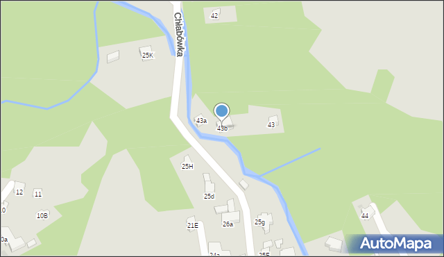 Zakopane, Chłabówka, 43b, mapa Zakopanego