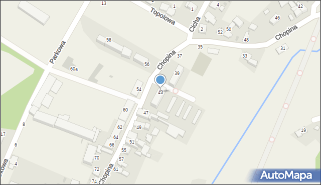 Zakrzów, Chopina Fryderyka, 43, mapa Zakrzów