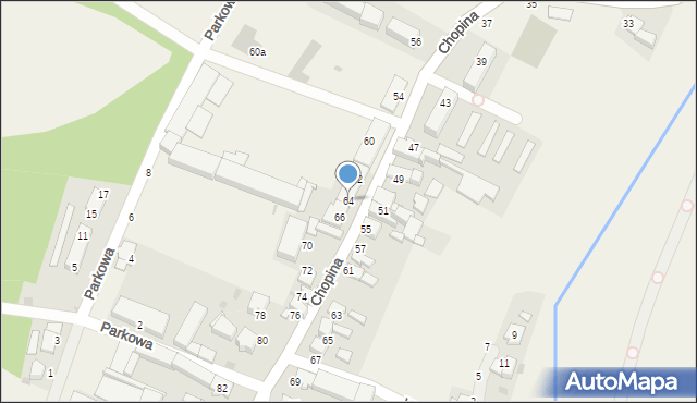 Zakrzów, Chopina Fryderyka, 64, mapa Zakrzów