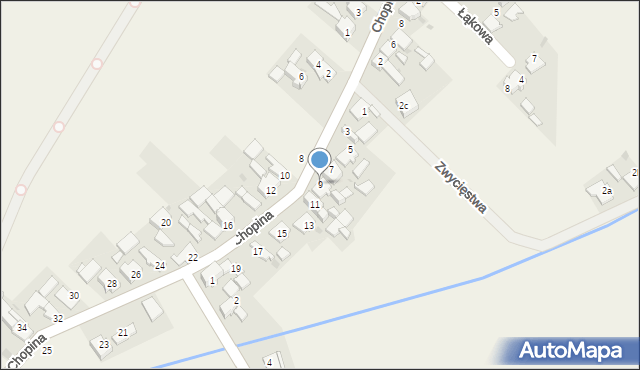 Zakrzów, Chopina Fryderyka, 9, mapa Zakrzów