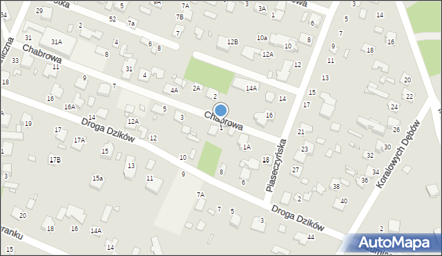 Zalesie Górne, Chabrowa, 1, mapa Zalesie Górne