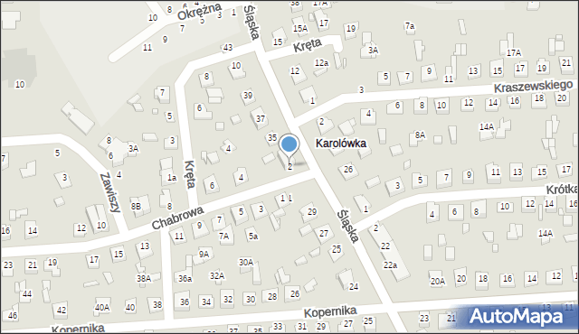 Zamość, Chabrowa, 2, mapa Zamościa