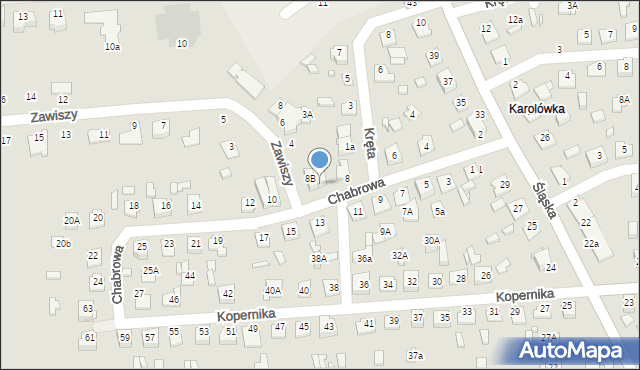 Zamość, Chabrowa, 8a, mapa Zamościa