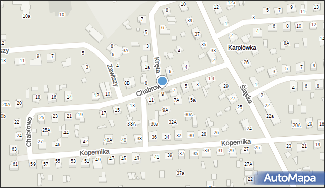 Zamość, Chabrowa, 9, mapa Zamościa