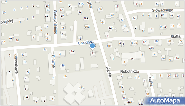 Zamość, Chłodna, 1, mapa Zamościa