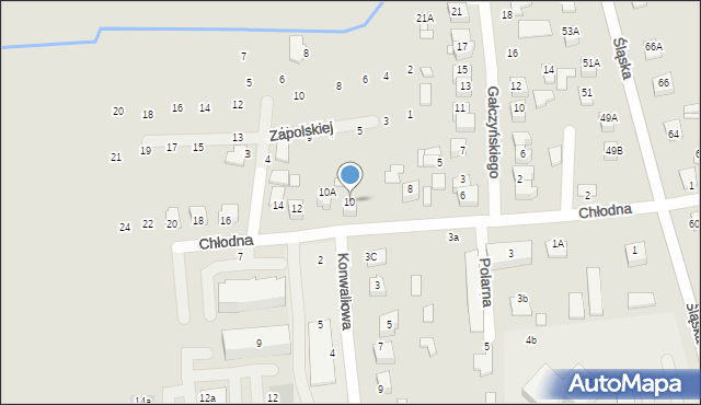 Zamość, Chłodna, 10, mapa Zamościa