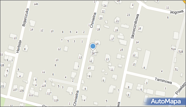 Zamość, Chmielna, 14, mapa Zamościa