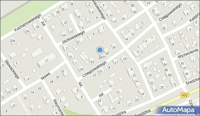 Zaniemyśl, Chłapowskiego, 20, mapa Zaniemyśl