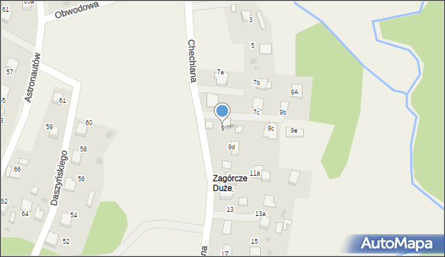 Żarki, Chechlana, 9, mapa Żarki