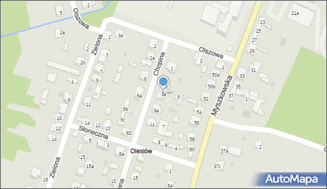 Żarki, Chopina Fryderyka, 3a, mapa Żarki