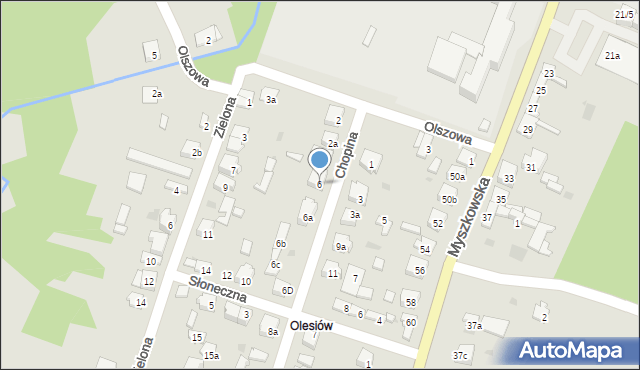 Żarki, Chopina Fryderyka, 6, mapa Żarki