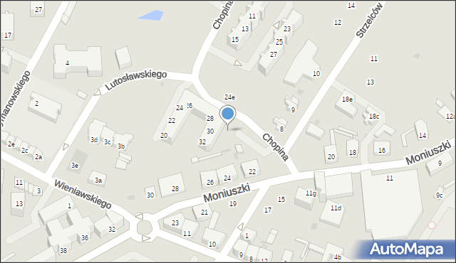 Żary, Chopina Fryderyka, 30b, mapa Żary