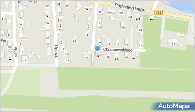 Zawiercie, Chrzanowskiego Wacława, 14, mapa Zawiercie