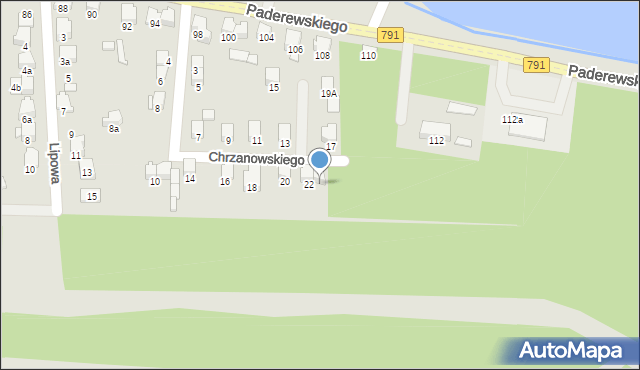 Zawiercie, Chrzanowskiego Wacława, 24, mapa Zawiercie