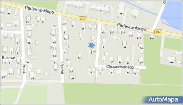 Zawiercie, Chrzanowskiego Wacława, 8, mapa Zawiercie