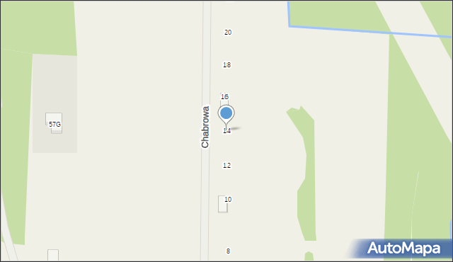 Zawodne, Chabrowa, 14, mapa Zawodne