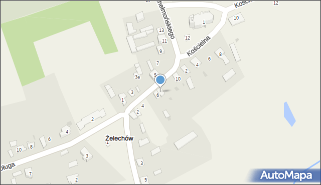 Żelechów, Chełmońskiego, 8, mapa Żelechów