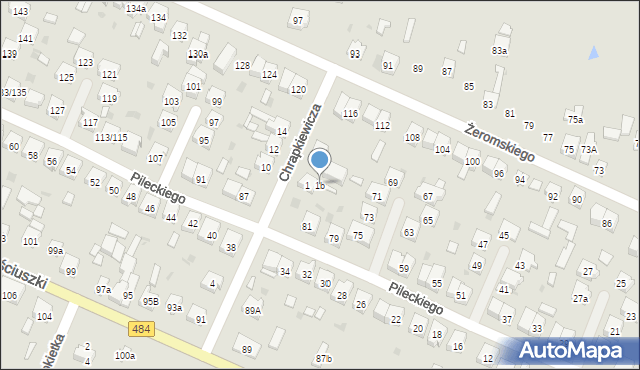 Zelów, Chrapkiewicza Stefana, 1b, mapa Zelów