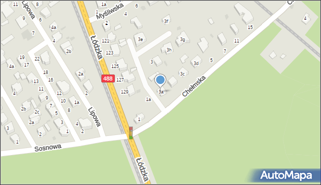 Zgierz, Chełmska, 3a, mapa Zgierz