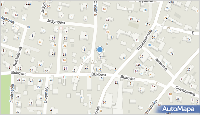 Zielona Góra, Chłodna, 2, mapa Zielona Góra