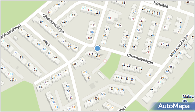 Zielona Góra, Chełmońskiego Józefa, 17a, mapa Zielona Góra