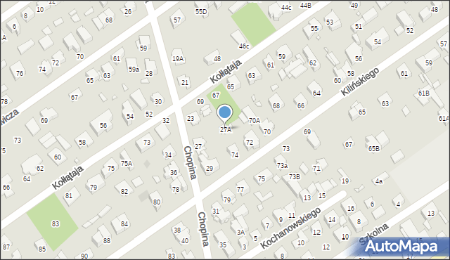 Zielonka, Chopina Fryderyka, 27A, mapa Zielonka