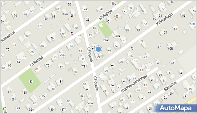 Zielonka, Chopina Fryderyka, 29, mapa Zielonka