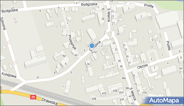 Złocieniec, Chopina Fryderyka, 3, mapa Złocieniec