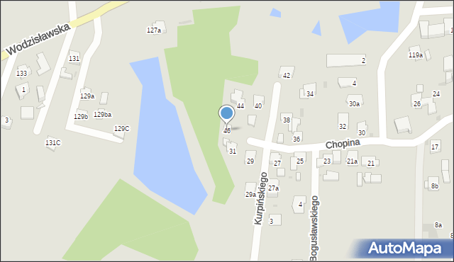 Żory, Chopina Fryderyka, 46, mapa Żor
