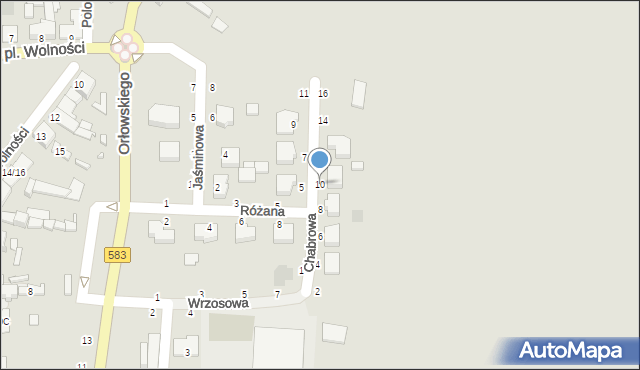 Żychlin, Chabrowa, 10, mapa Żychlin