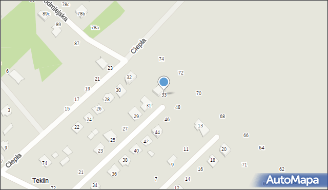 Żyrardów, Chłodna, 33, mapa Żyrardów