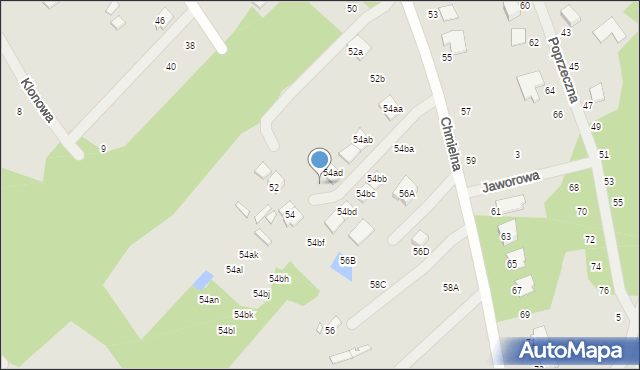 Żyrardów, Chmielna, 54ae, mapa Żyrardów