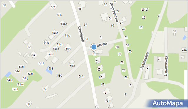 Żyrardów, Chmielna, 61, mapa Żyrardów