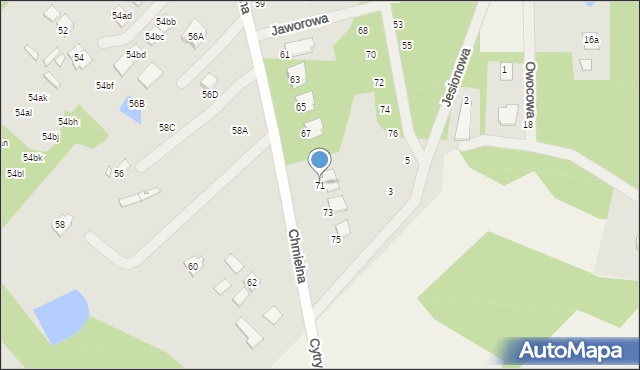 Żyrardów, Chmielna, 71, mapa Żyrardów